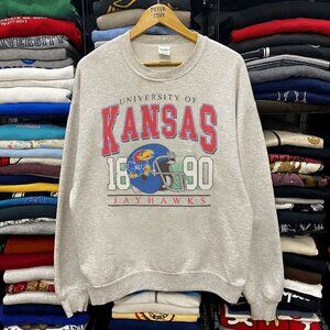 Vintage Kansas Jayhawks Football Sweatshirt Retro University of Kansas Shirt Tee